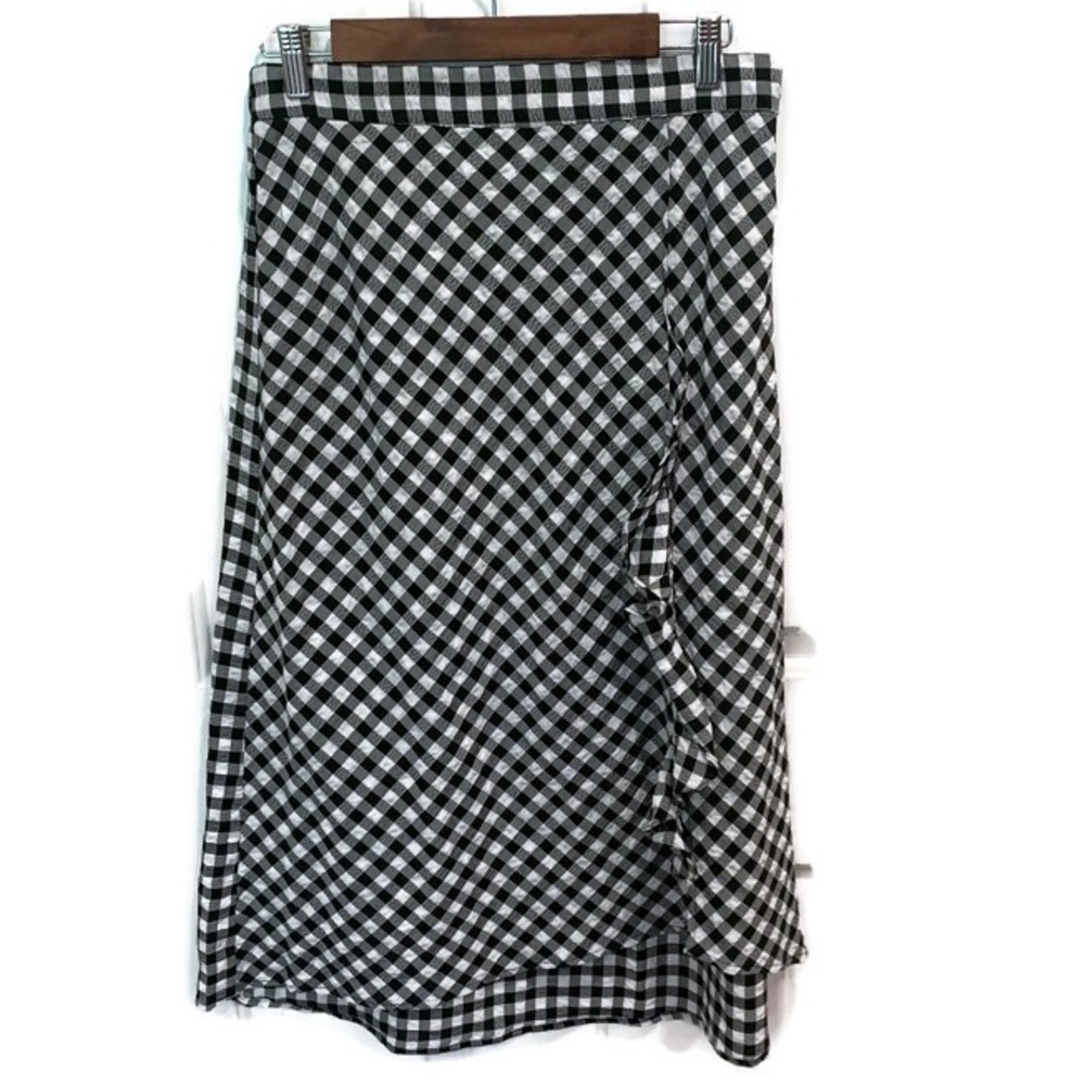 Maison d’ Amelie gingham long skirt black & white size 6
